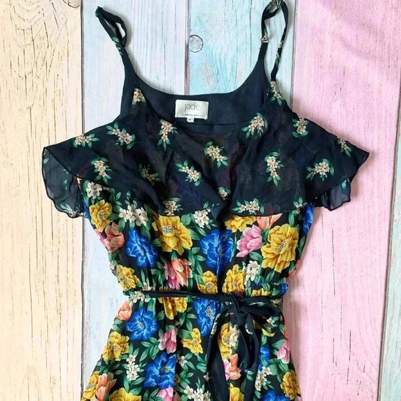 Jade by Johnny was lightweight flowy spaghetti strap maxi dress size small - Picture 9 of 12